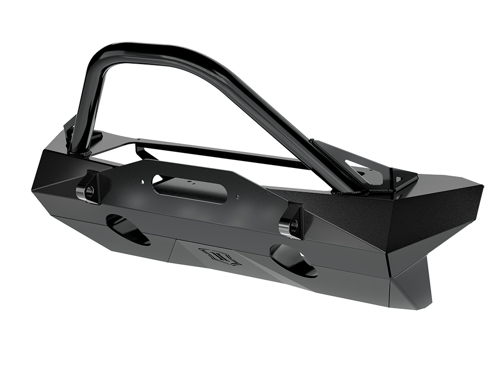 ICON Pro Series 2018-Up JL / 2020-Up JT Jeep Recessed Front Bumper w/Bar & Tabs