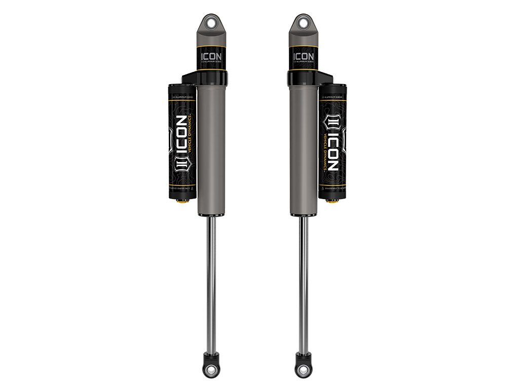 ICON 1999-2024 Ford F-250/F-350/F-450 Super Duty, 0-3” Lift, Rear, V.S. 2.5 Aluminum Series Shocks, Piggyback Reservoir, Pair