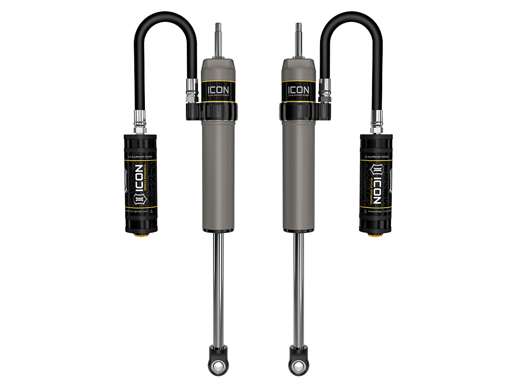 ICON 1996-2002 Toyota 4Runner, 0-2" Lift, Rear, V.S. 2.5 Aluminum Series Shock Absorbers, Remote Reservoir, Pair