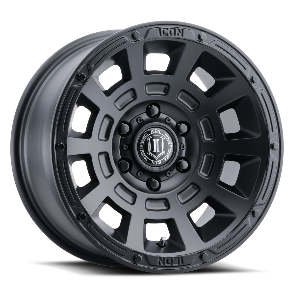 ICON Alloys Thrust, Satin Black, 17 x 8.5 / 5 x 4.5, 0mm Offset, 4.75" BS