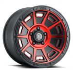 ICON Alloys Victory, Satin Black w/Red, 17 x 8.5 / 5 x 4.5, 0mm Offset, 4.75" BS