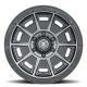 ICON Alloys Victory, Smoked Satin Black, 17 x 8.5 /5 x 4.5, 0mm Offset, 4.75" BS