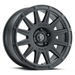 ICON Alloys Ricochet, Satin Black, 17 x 8 / 5 x 4.5, 38mm Offset, 6" BS