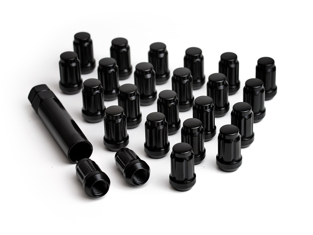 ICON Alloys, Lug Nut Kit, 1/2"- 20 UNF, Black, 24 Count with Lug Key