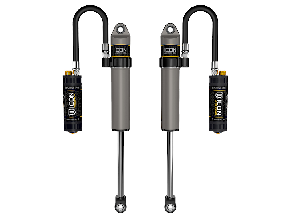 ICON 2020-2023 Jeep Gladiator/2018-2023 Jeep Wrangler JL, 2.5" Lift, Front, V.S. 2.5 Aluminum Series Shock Absorbers, Remote Reservoir w/ CDCV, Pair