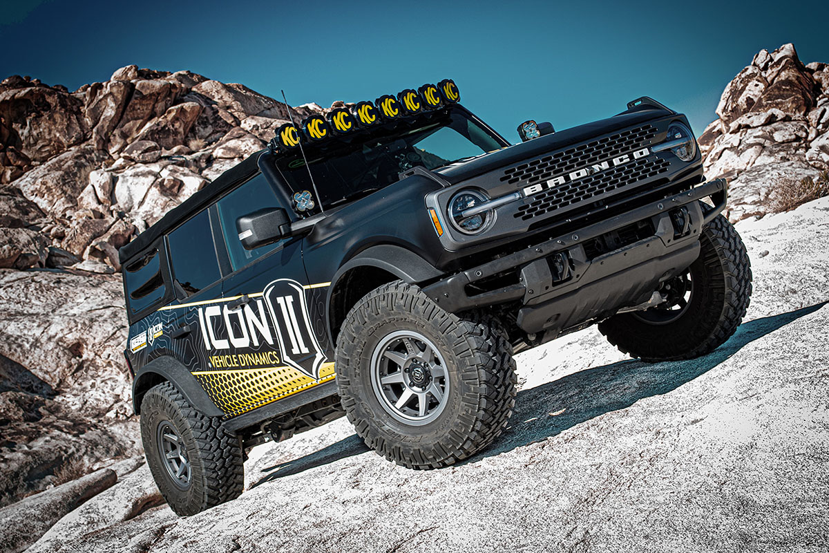 ICON 2021-2023 Bronco Sasquatch, 2-3" Lift, Stage 3 Suspension System, Tubular UCA, Heavy Rate Rear Spring