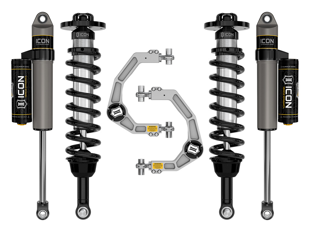 ICON 2021-2024 Ford F-150 4WD, 2.75-3.5" Lift, Stage 2 Suspension System, Billet
