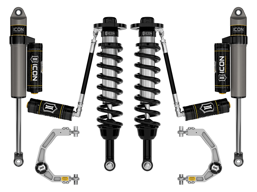 ICON 2021-2024 Ford F-150 4WD, 2.75-3.5" Lift, Stage 3 Suspension System, Billet