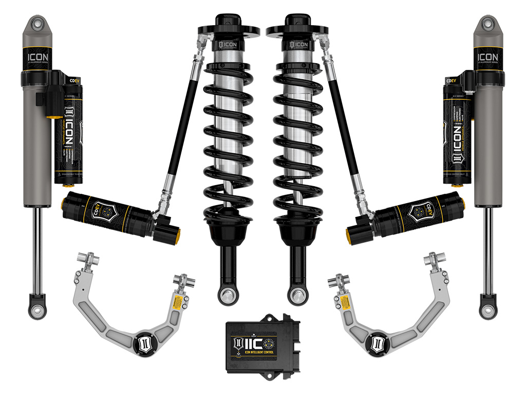 ICON 2021-2024 Ford F-150 4WD, 2.75-3.5" Lift, Stage 5 Suspension System, Billet
