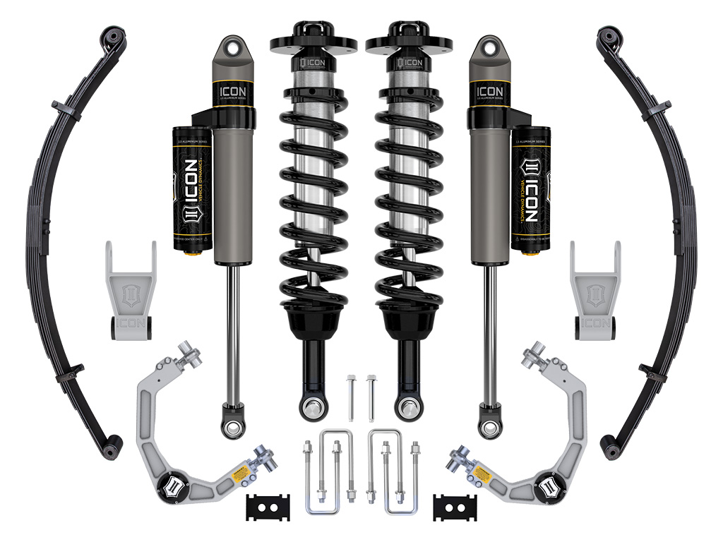 ICON 2021-2024 Ford F-150 Tremor, 2.5-3" Lift, Stage 2 Suspension System, Billet, w/ Leaf Packs