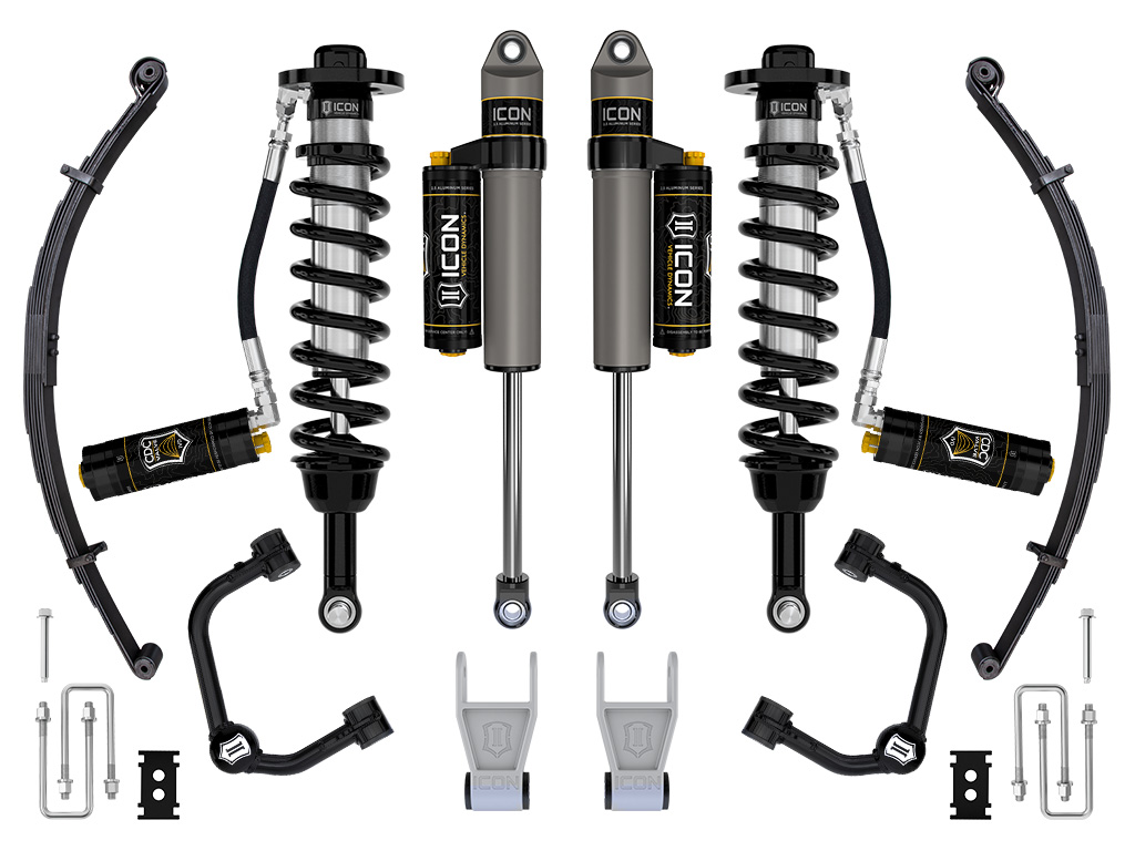 ICON 2021-2024 Ford F-150 Tremor, 2.5-3" Lift, Stage 4 Suspension System, Tubular, CDCV, w/ Leaf Packs