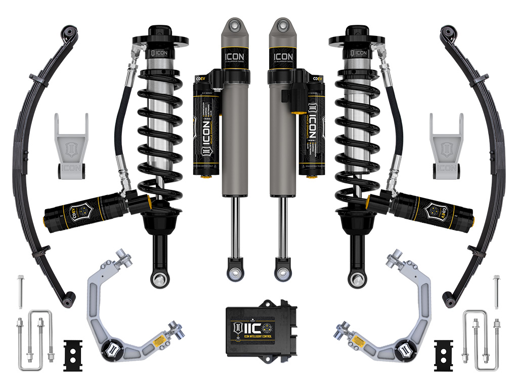 ICON 2021-2024 Ford F-150 Tremor, 2.5-3" Lift, Stage 5 Suspension System, Billet, w/ Leaf Packs
