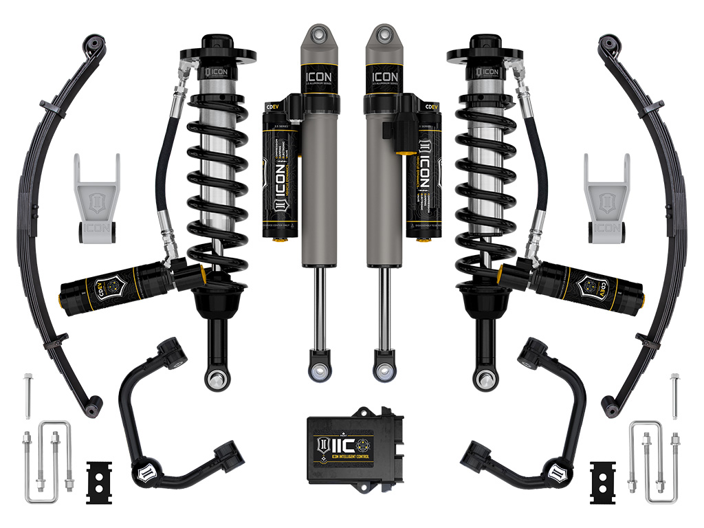 ICON 2021-2024 Ford F-150 Tremor, 2.5-3" Lift, Stage 5 Suspension System, Tubular, w/ Leaf Packs