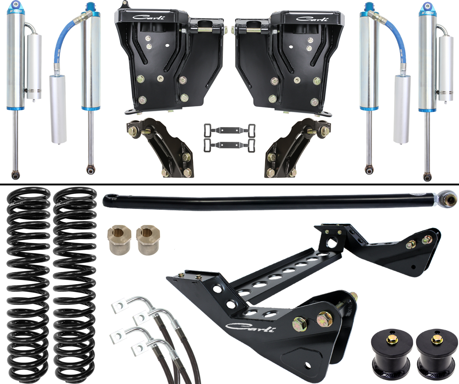 Carli Dominator 2.5 System, Base, 4.5” Lift, 2011-16 Ford F250/F350, Diesel