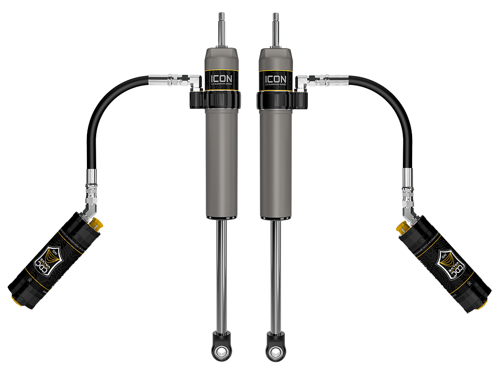 ICON 2024-2025 Toyota Tacoma, 0-1” Lift, Rear, V.S. 2.5 Aluminum Series Shock Absorbers, Remote Reservoir w/ CDCV, Pair, Pair