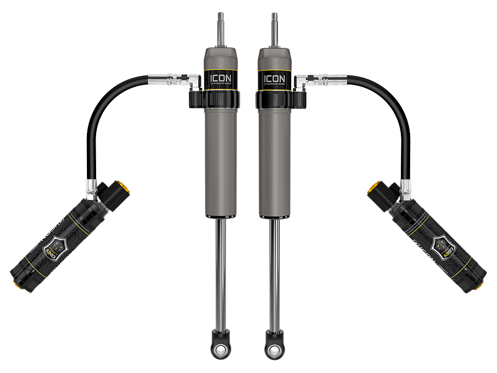 ICON 2024-2025 Toyota Tacoma, 0-1” Lift, Rear, V.S. 2.5 Aluminum Series Shock Absorbers, Remote Reservoir w/ CDEV, Pair