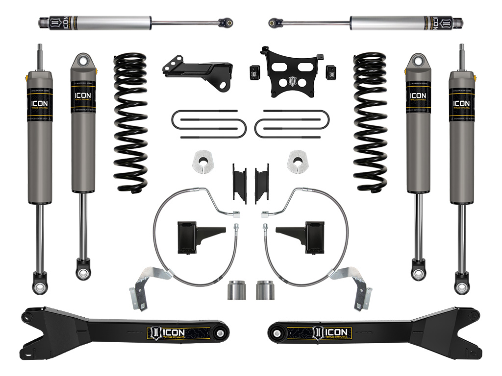 ICON 2023-2024 Ford F-250/F-350 Super Duty 4WD Gas, 4.5" Lift, Stage 3 Suspension System w/ Radius Arms