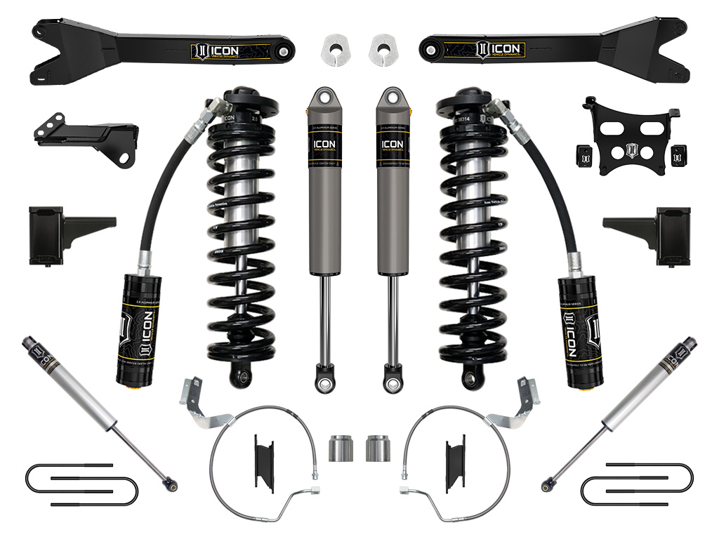 ICON 2023 Ford F-250/F-350 Super Duty 4WD, 4-5.5" Lift, Stage 3 Coilover Conversion System w/ Radius Arms