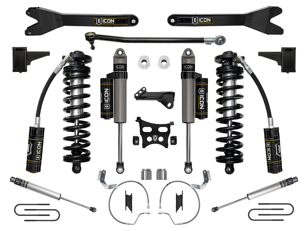 ICON 2023 Ford F-250/F-350 Super Duty 4WD, 4-5.5" Lift, Stage 4 Coilover Conversion System w/ Radius Arms