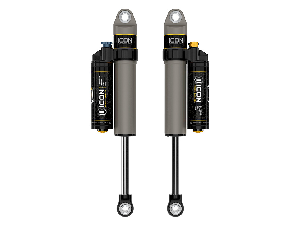 ICON 2009-2024 Ford F-150/2004-2008 Ford F-150 4WD, 0-1" Lift, Rear, V.S. 2.5 Aluminum Series Shock Absorbers, Piggyback Reservoir w/ CDXS, Pair