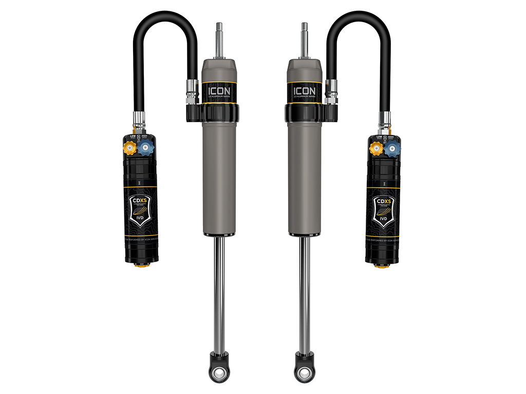 ICON 2024 Toyota Tacoma, 0-1” Lift, Rear, V.S. 2.5 Aluminum Series, Remote Reservoir Shocks w/ CDXS, Pair