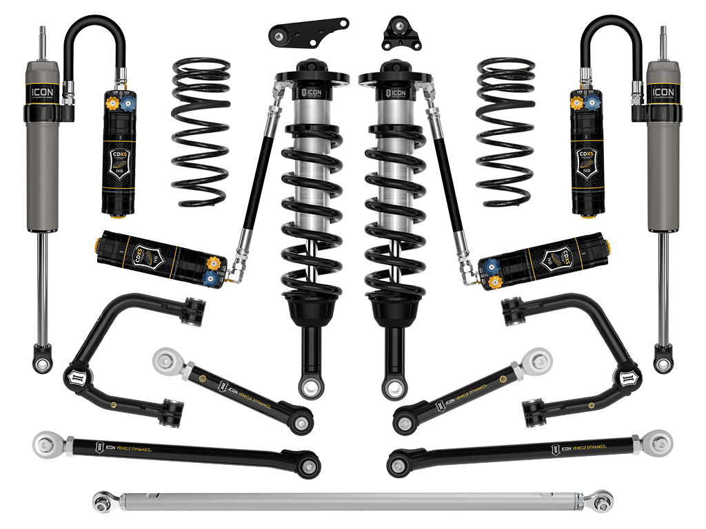 ICON 2024 Toyota Tacoma 1.25-3" Lift, Stage 12 Suspension System, Tubular, Overland Rear Springs