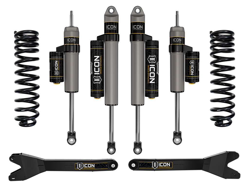 ICON 2023-2025 Ford F-250/F-350 Super Duty 4WD, Diesel, 2.5" Lift, Stage 2 Suspension System w/ Radius Arms