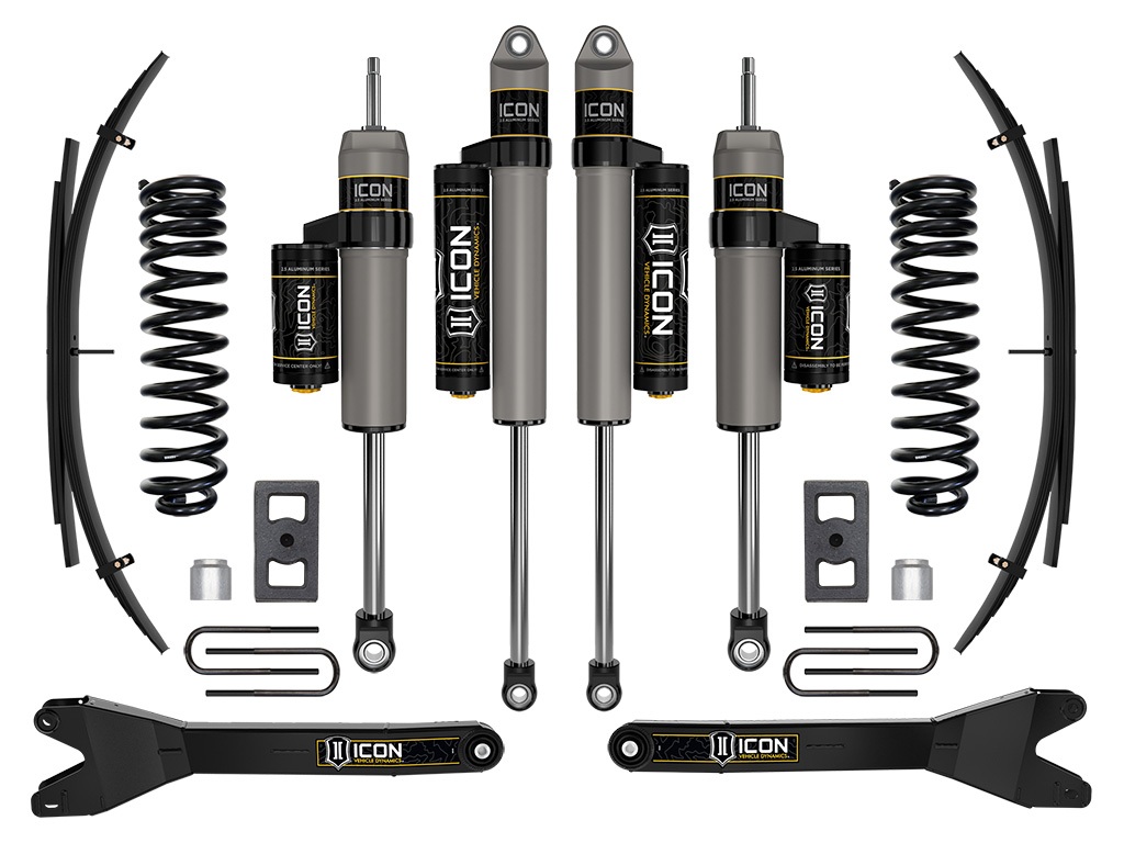 ICON 2023-2025 Ford F-250/F-350 Super Duty 4WD, Diesel, 2.5" Lift, Stage 2 Suspension System w/ Radius Arms and Expansion Packs