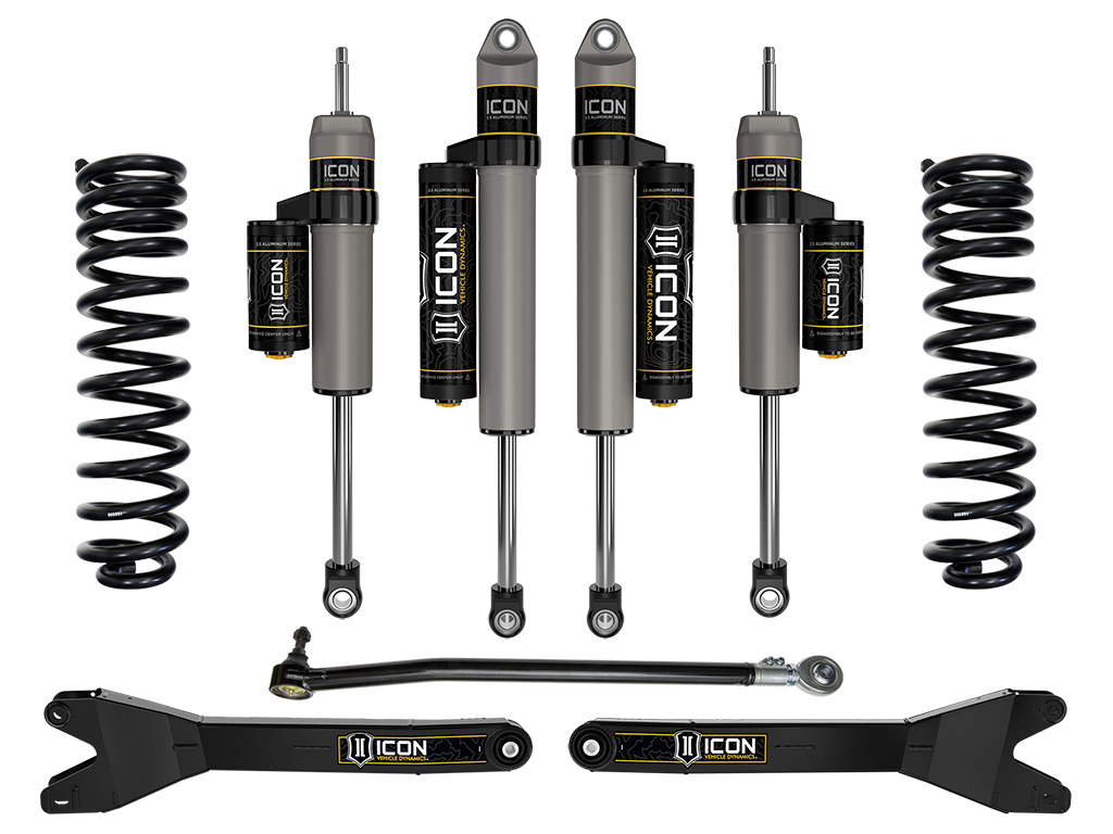ICON 2023-2025 Ford F-250/F-350 Super Duty 4WD, Diesel, 2.5" Lift, Stage 3 Suspension System w/ Radius Arms