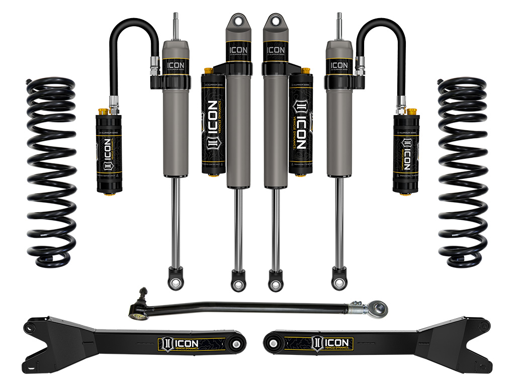ICON 2023-2025 Ford F-250/F-350 Super Duty 4WD, Diesel, 2.5" Lift, Stage 4 Suspension System w/ Radius Arms