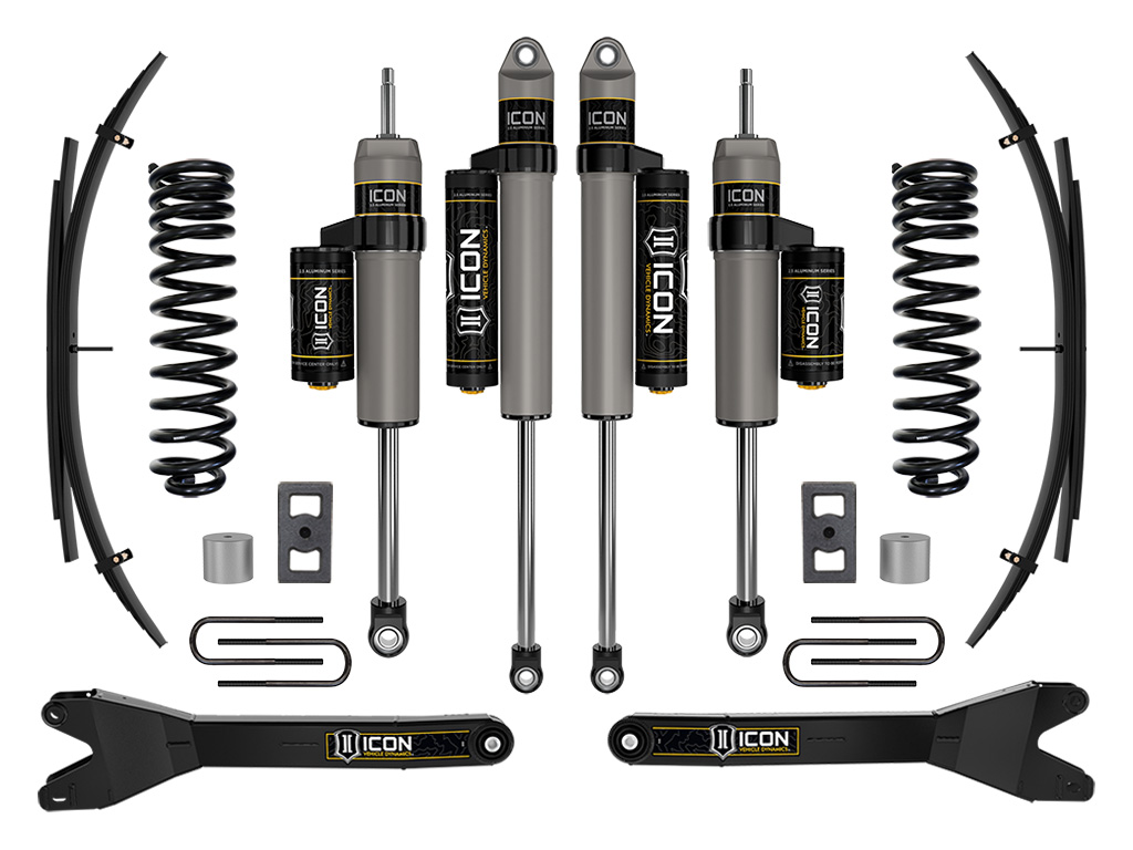 ICON 2023-2025 Ford F-250/F-350 Super Duty 4WD, Gas, 2.5" Lift, Stage 2 Suspension System w/ Radius Arms and Expansion Packs