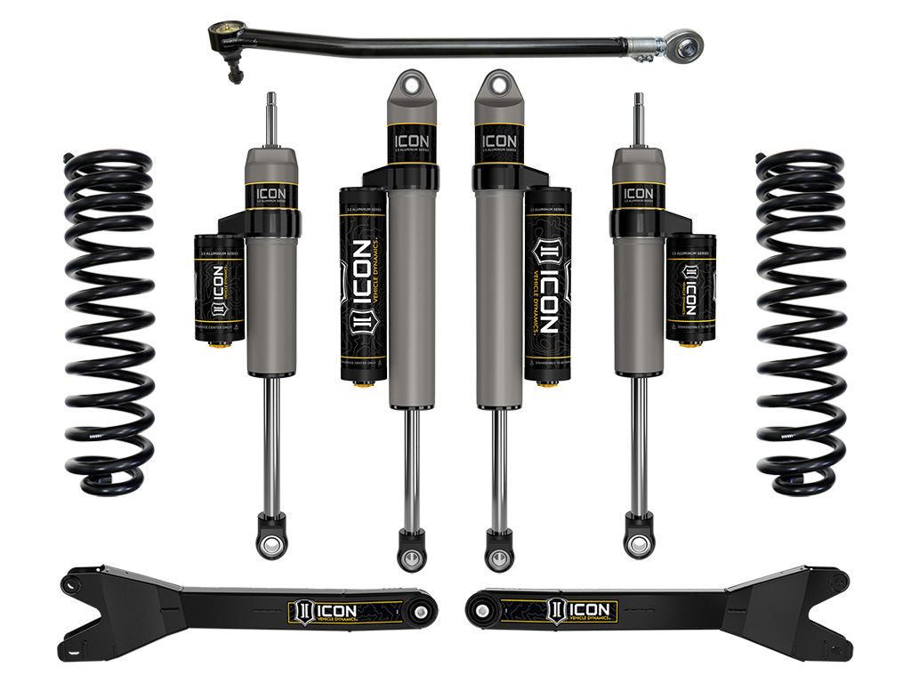 ICON 2023-2025 Ford F-250/F-350 Super Duty 4WD, Gas, 2.5" Lift, Stage 3 Suspension System w/ Radius Arms