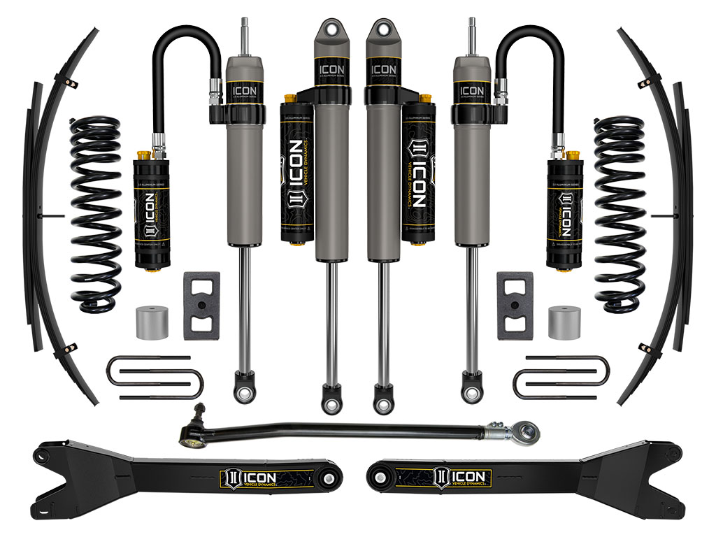 ICON 2023-2025 Ford F-250/F-350 Super Duty 4WD, Gas, 2.5" Lift, Stage 4 Suspension System w/ Radius Arms and Expansion Packs