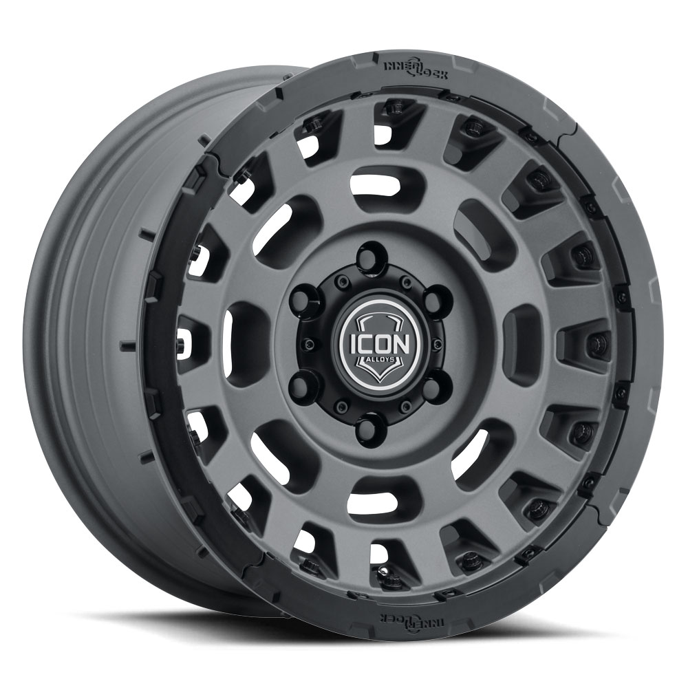 ICON Alloys Hammer Pro, Charcoal, 17 x 8.5 / 6 x 5.5, 25mm Offset, 5.75" BS