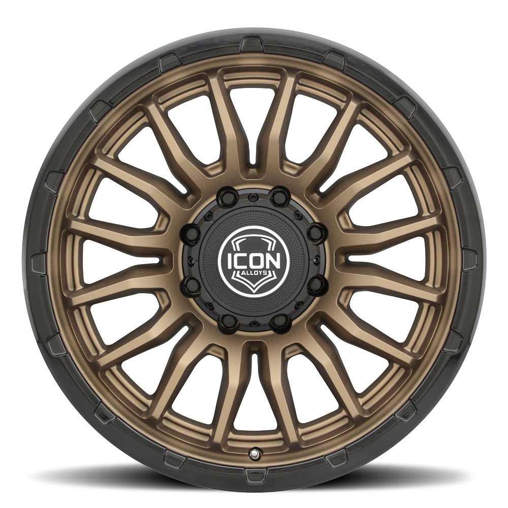 ICON Alloys Cajon, Satin Bronze w/ Gloss Black Lip, 20 x 9 / 8 x 6.5, 12mm Offset, 5.5" BS