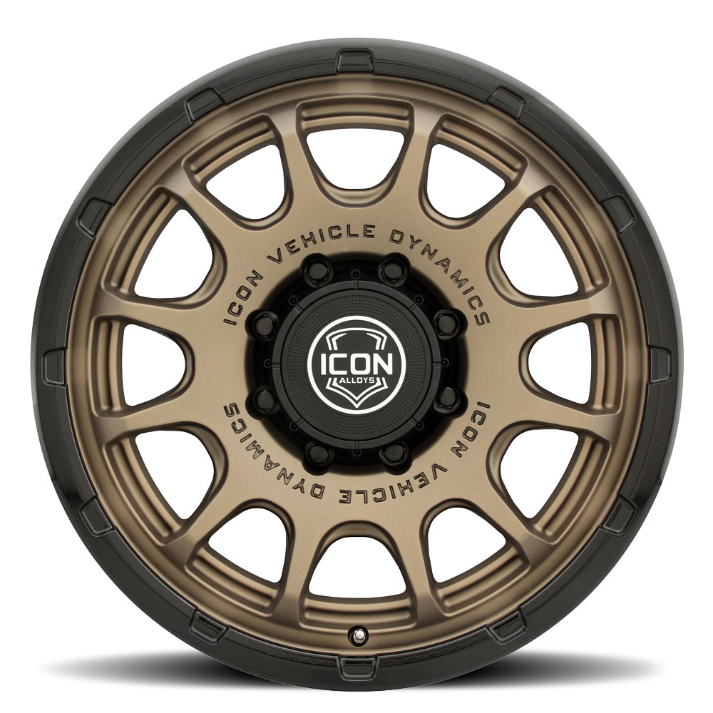 ICON Alloys Rancho, Satin Bronze w/ Gloss Black Lip, 20 x 9 / 8 x 170, 6mm Offset, 5.25" BS