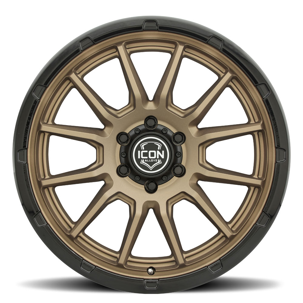 ICON Alloys Cajon, Satin Bronze w/ Gloss Black Lip, 20 x 9 / 6 x 135, 16mm Offset, 5.625" BS