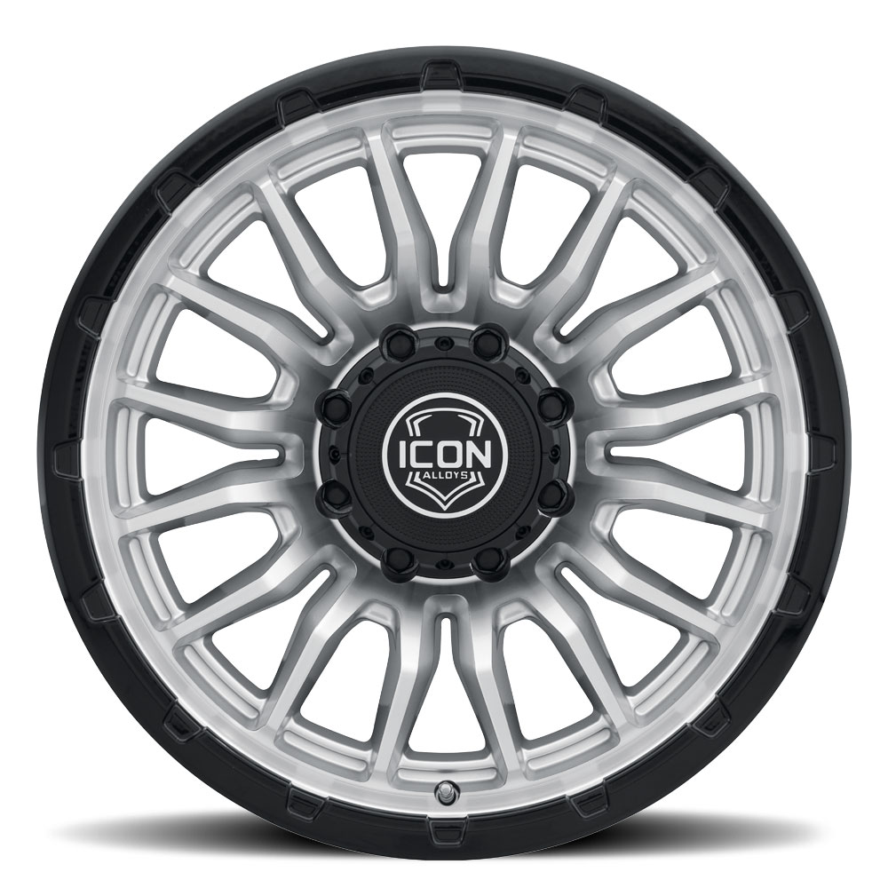 ICON Alloys Cajon, Silver Machined w/ Gloss Black Lip, 20 x 9 / 8 x 170, 6mm Offset, 5.25" BS