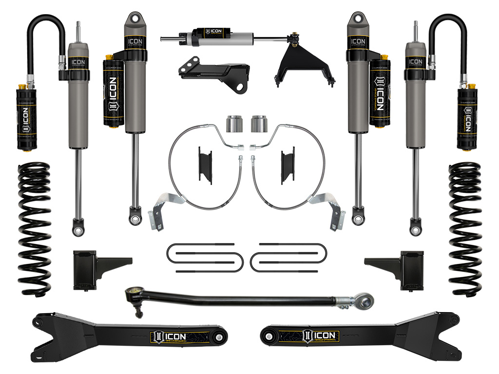 ICON 2023-2025 Ford F-250/F-350 Super Duty 4WD, Gas, 4.5" Lift, Stage 5 Suspension System w/ Radius Arms