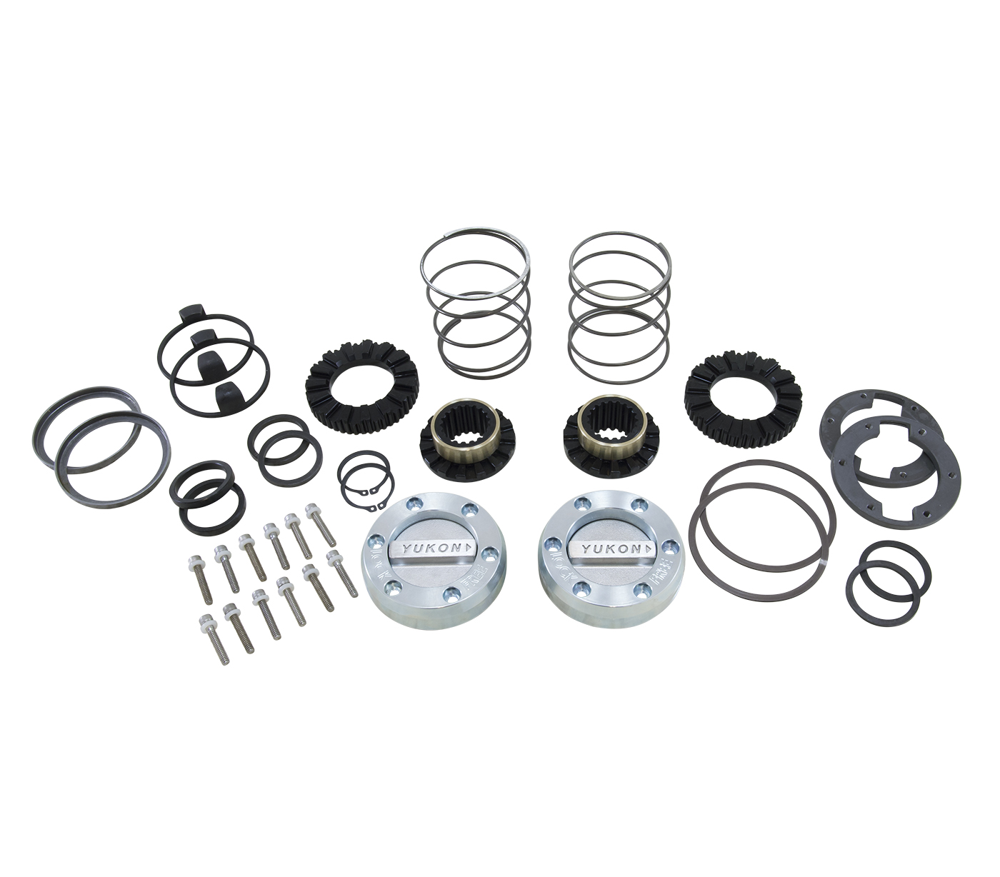 Yukon Hardcore Locking Hub Set GM 8.5" Front & Dana 44 19-Spl 