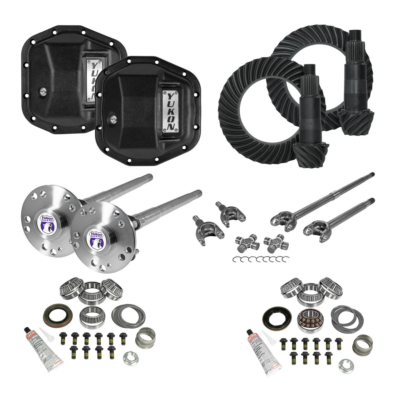 Yukon Stage 4 Jeep JL/JT Re-Gear Kit w/Covers Fr & Rr Axles, Dana 44, 4.56 Ratio