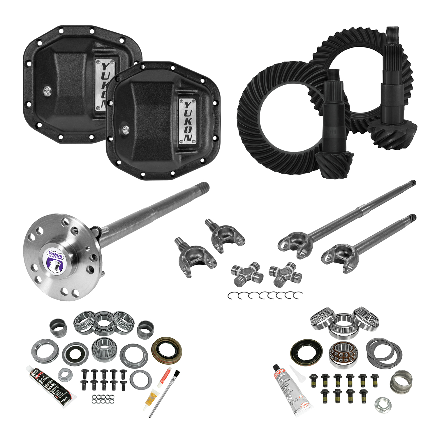 Yukon Stage 4 Jeep JL Re-Gear Kit w/Covers, Fr/Rr Axles, Dana 30/44, 3.73 Ratio