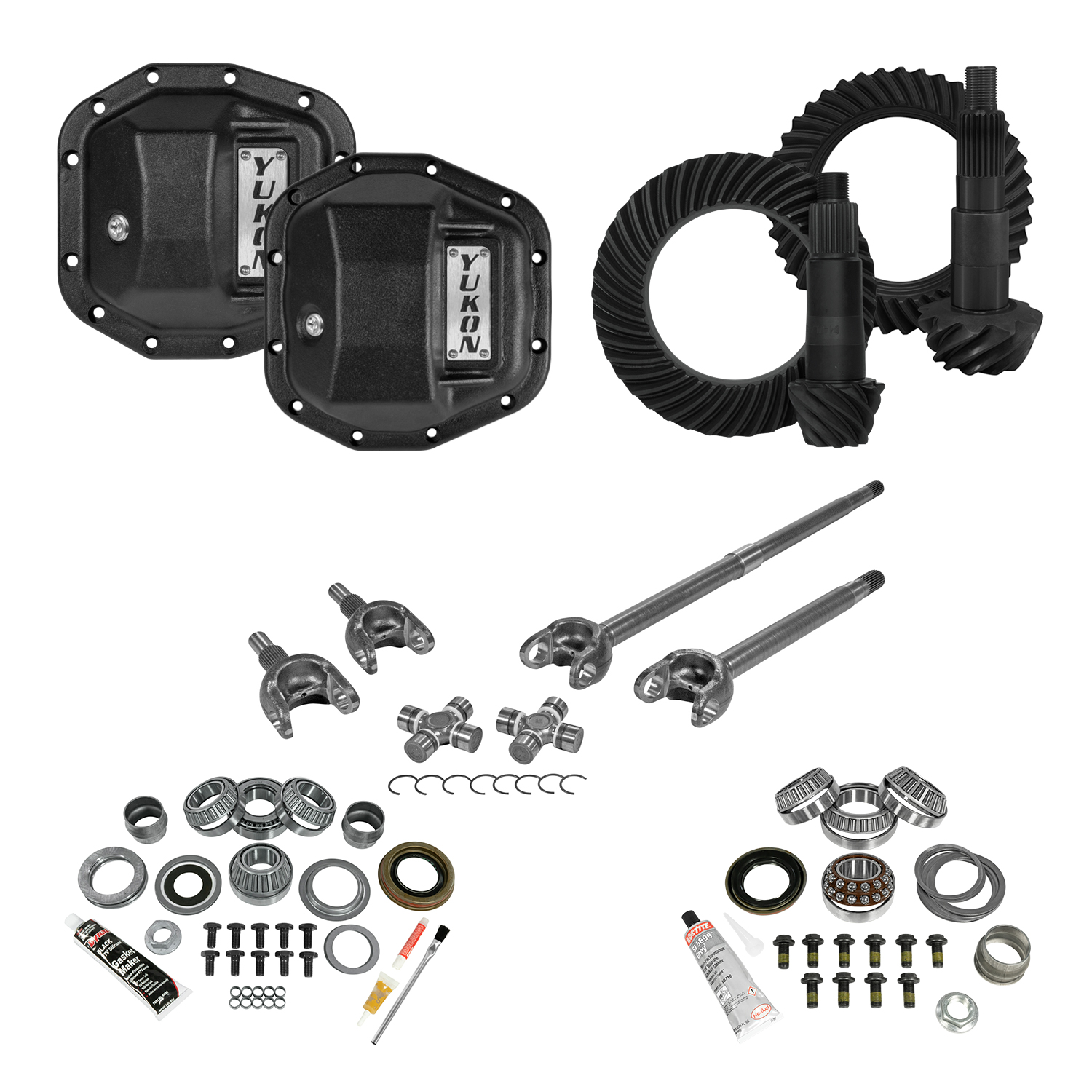 Yukon Stage 3 Jeep Re-Gear Kit w/Covers, Front Axles for Dana 30/44, 5.13 Ratio