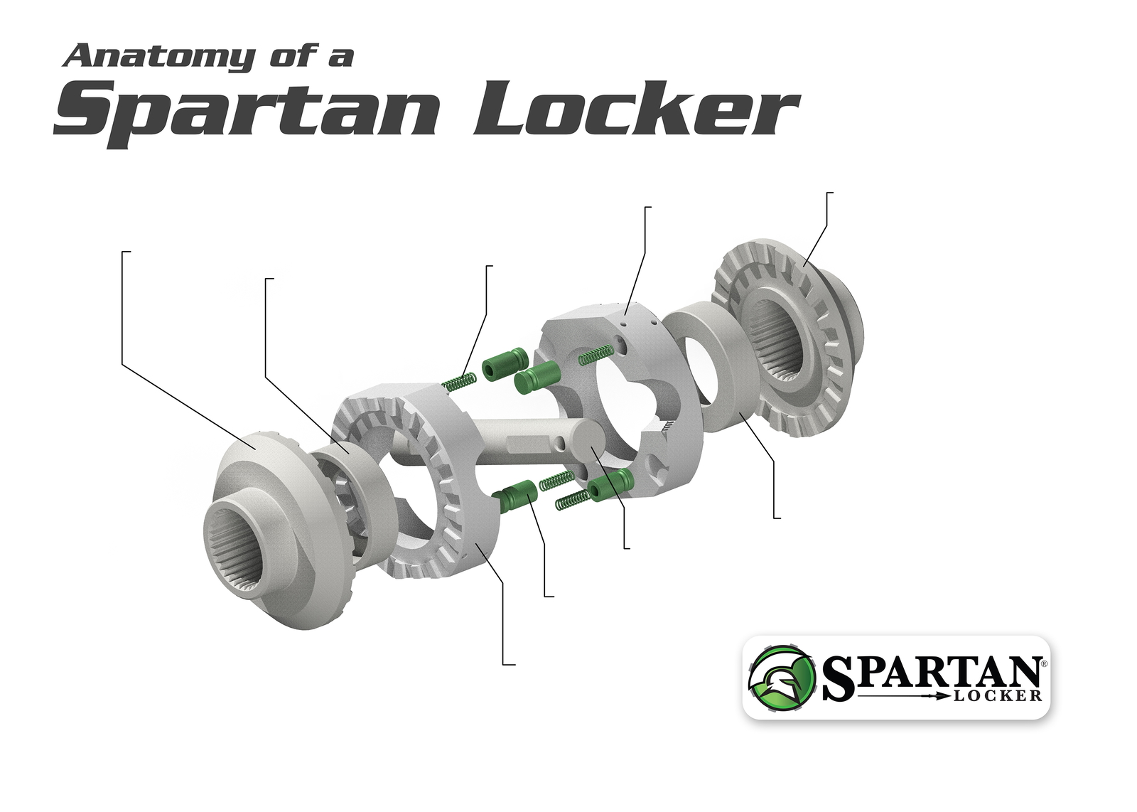 Spartan Locker for Dana 44HD, 30 spline axles, with heavy-duty cross pin shaft